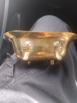 Vintage Brass Bathtub Soap Dish