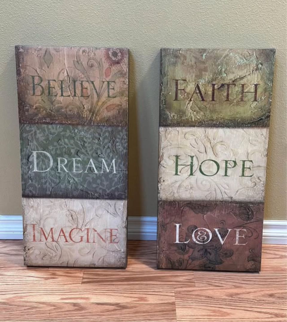 Set of 2 Inspirational Canvas Art Decor