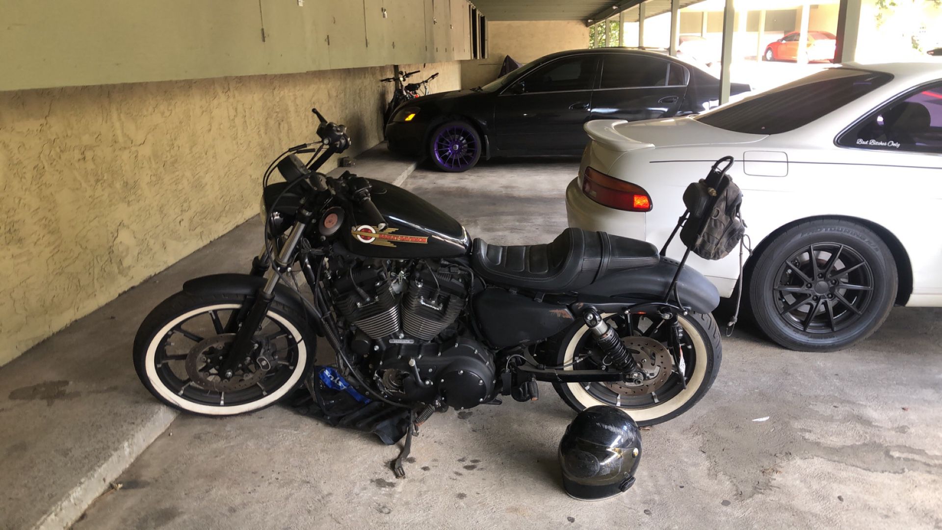 Photo Crashed Custom Harley Bike