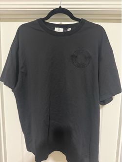 Burberry Embroidered Logo Black T-Shirt Men's Large