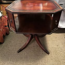 Vintage Mahogany/ Leather Top Table