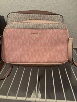Michael kors pink / beige monogram crossbody