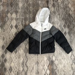 Nike Colorblock Chevron Puffer Jacket 'White Grey Black' 