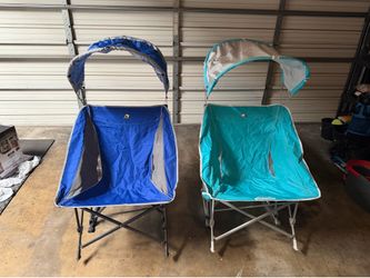 Rocking camping chairs with built in canopy