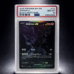 PSA 10 Zekrom Ex Black And White Rare Black Bolt 