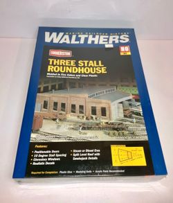Walthers Cornerstone HO Scale Three Stall Roundhouse Kit (contact info removed) Sealed NOS