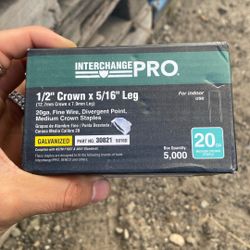 Interchange Pro, 1/2" Crown x 5/16" Leg, Fine Wire - 20ga - 5000bx