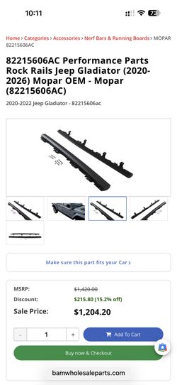 Oem Jeep Gladiator Rock Rail