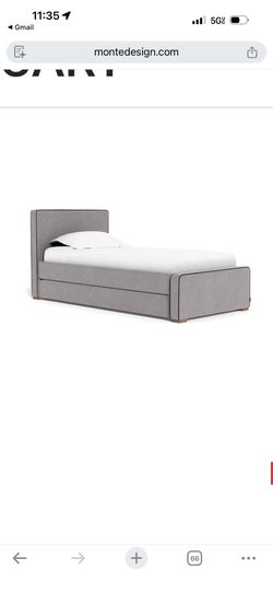 Monte upholstered grey bed