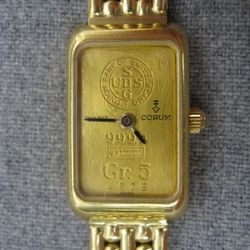 Corum 5 gram 24k Ingot Yellow Gold w/ Diamond Crown Wrist Watch