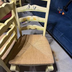 Set Of Four Identical Hand painted Dining Chairs 