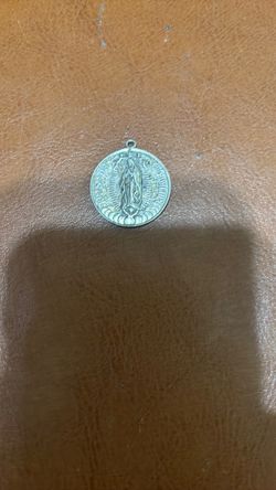 Vintage Silver Our Lady Guadalupe medal double sided