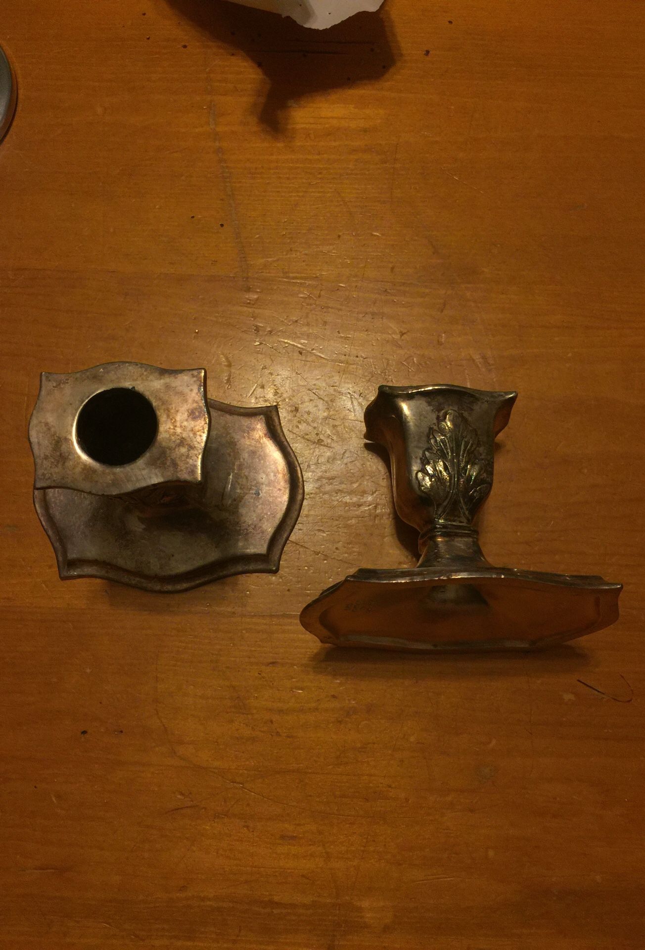 Corner Silver plates Lead Candle Holders