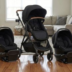 2 Car seats And Bases For Two Cars And Stroller And Bassinet Evenflo Shyft Intuiti Travel System Featuring Revolve180 LiteMax NXT