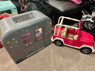 Our generation dolls Jeep car and camper toy