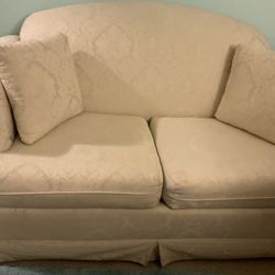 Small Beige Fabric Couch For Sale