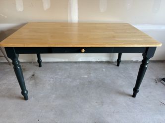 Wood Table With Drawer