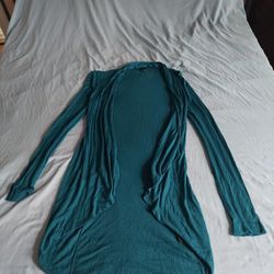 Turquoise Blue Cardigan Top Size Medium