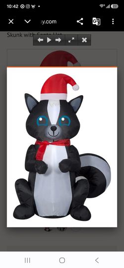 Holiday Time Inflatable Skunk with Santa Hat Christmas Animal