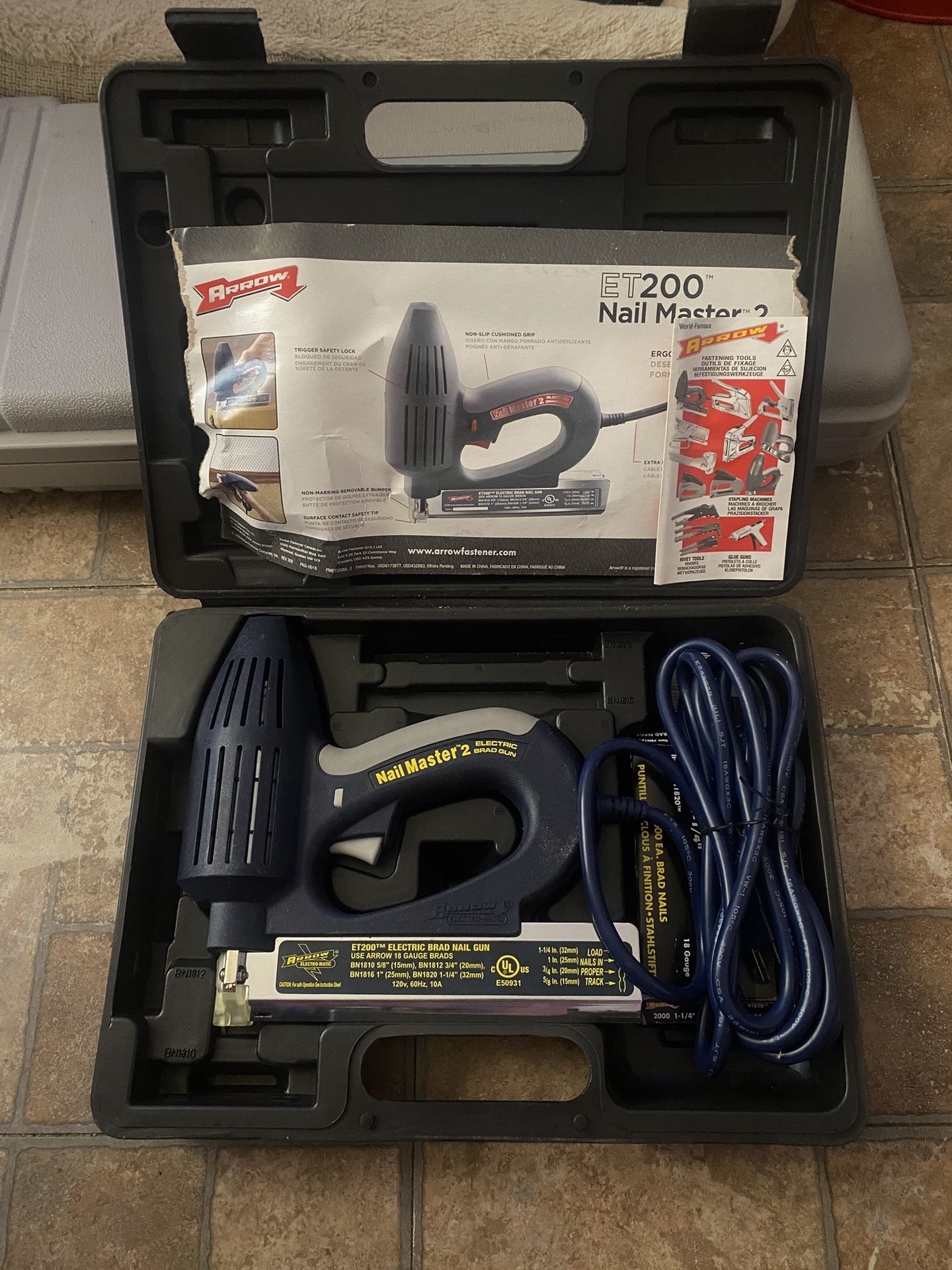 Electric Brad Nail Gun - Arrow Nail Master 2 ET200 - Great Condition!