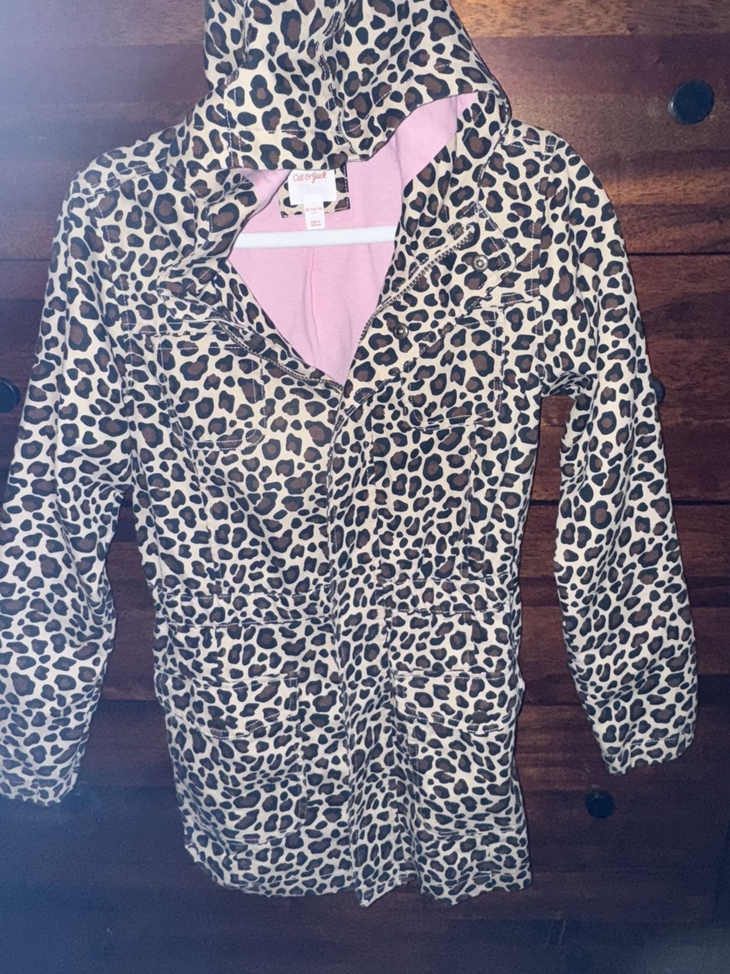 Cat and Jack Leopard Raincoat / Jacket size 14/16