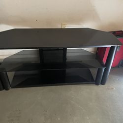 65” Black Glass TV Stand/3 Tier Shelves 