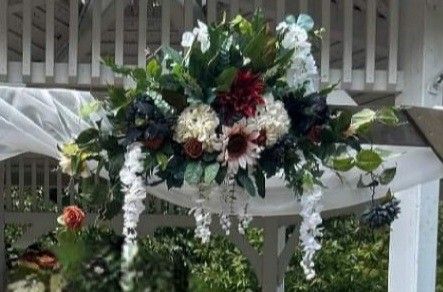 WEDDING ARBOR-FLORAL ARRANGMENTS- WELCOME SIGN