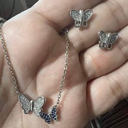 Butterfly Jewellery Set Sterling Silver 925