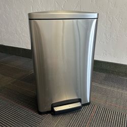 45L Rectangular Step Trash Can Silver