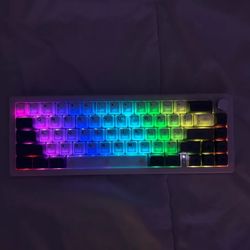 Custom White GMK67 with Cerakey Ceramic A Set Keycaps