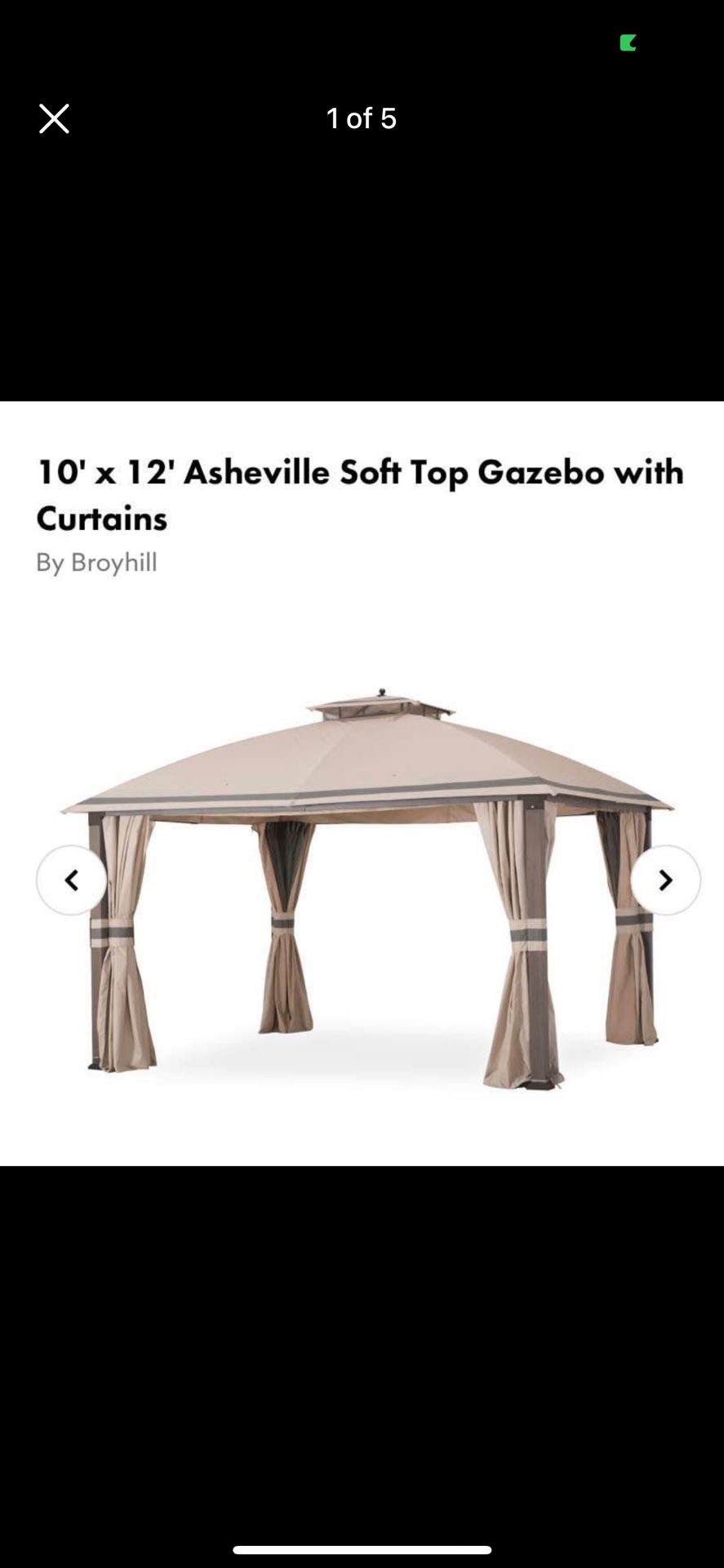 10' x 12' Asheville Soft Top Gazebo with Curtains By Broyhill for Sale ...