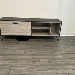 Media stand with storage 