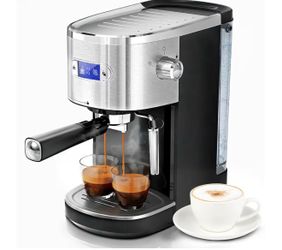 Semi-automatic 20 Bar Espresso Machine, Professional Coffee Maker with Steamer Milk Frother and 45 OZ Removable Water Tank, Homemade Barista System fo