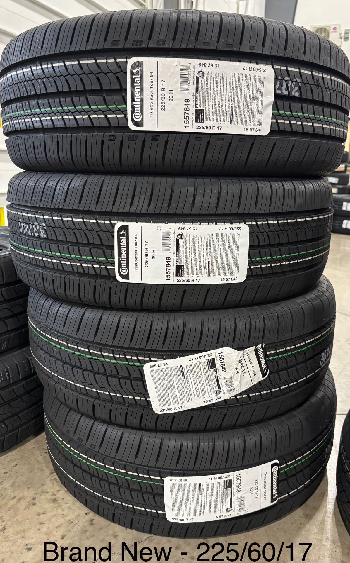 (4) - 225/60/17 Continental TrueContact Tour 54 All Season Tires