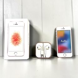 Apple iPhone SE (1st Gen) 64GB Rose Gold Unlocked Smartphone W/Box & Earbuds