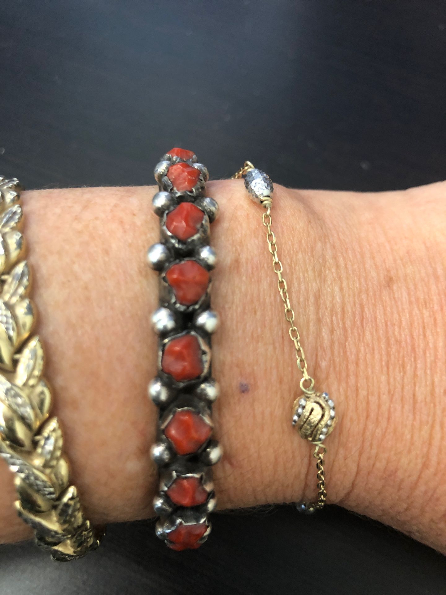 Vintage Navajo Coral and sterling silver cuff is only $120 at the Cashbox!