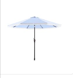 9ft aluminum market crank and auto - tilt patio umbrella