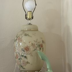 MCM Lamp With Painted Gold On Porcelain