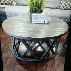 Distress Rustic Center Table & Side Table Set 