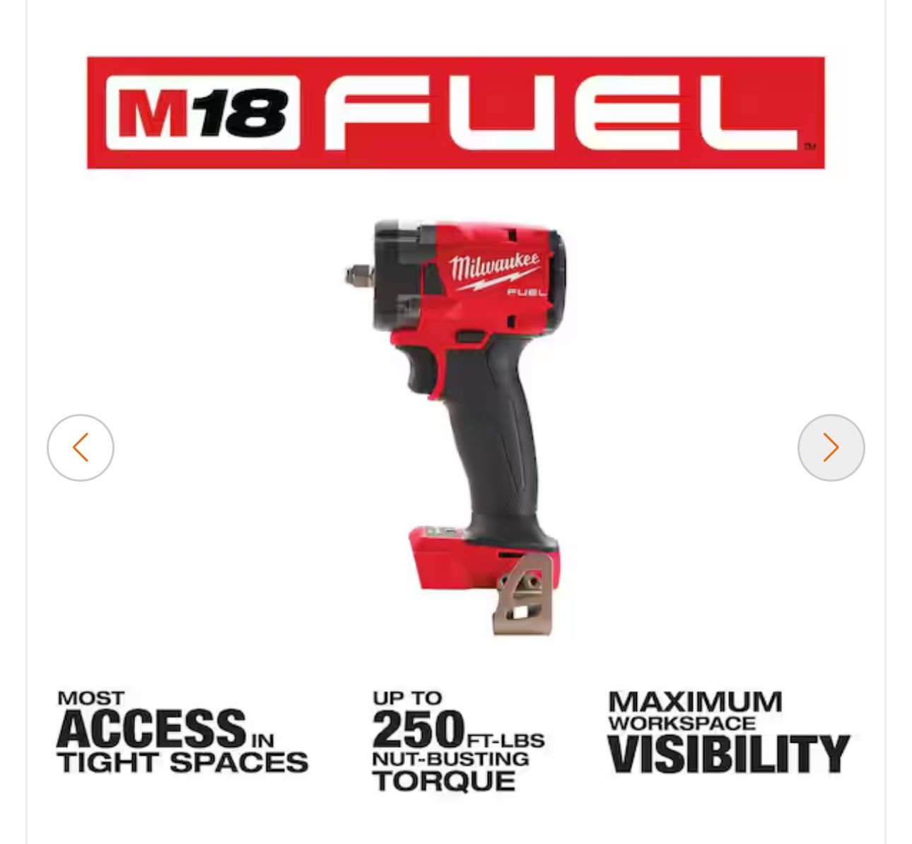 M18 FUEL GEN-3 18V Lithium-Ion Brushless Cordless 3/8 in. Compact Impact Wrench with Friction Ring (Tool-Only) 33