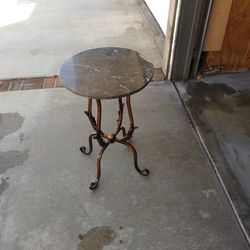 Round Ornate End Table