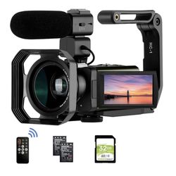 ORDRO 4K Video Camera Camcorder, AX65 4K Ultra HD Camera w/12x Optical Zoom 100x Intelligent Zoom for Vlogging, WiFi UHD Camcorder 3.5" IPS Touch Scre
