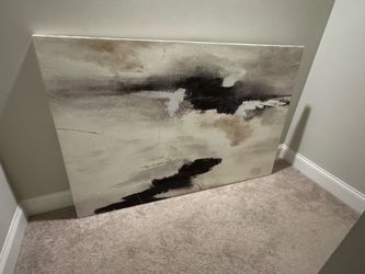 Large Neutral Abstract Canvas Wall Art