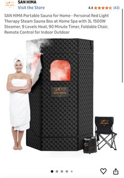SAN HIMA Portable Sauna - Personal Red Light Therapy Steam Sauna Box