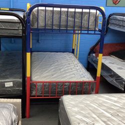 Multicolor Twin-twin Bunk Bed 