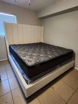 King Bed Frame With Mattress Set Pillow Top