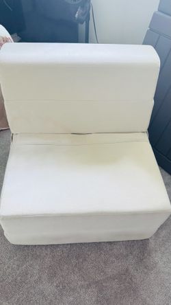 Foldable Foam Floor Chair / Sleeper Chair – White – Great for Kids, Guests, Gaming