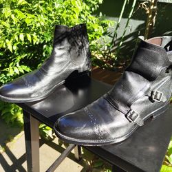 Alexander McQueen Tripple Monk Strap Boots, EU 42.5, US 9.5