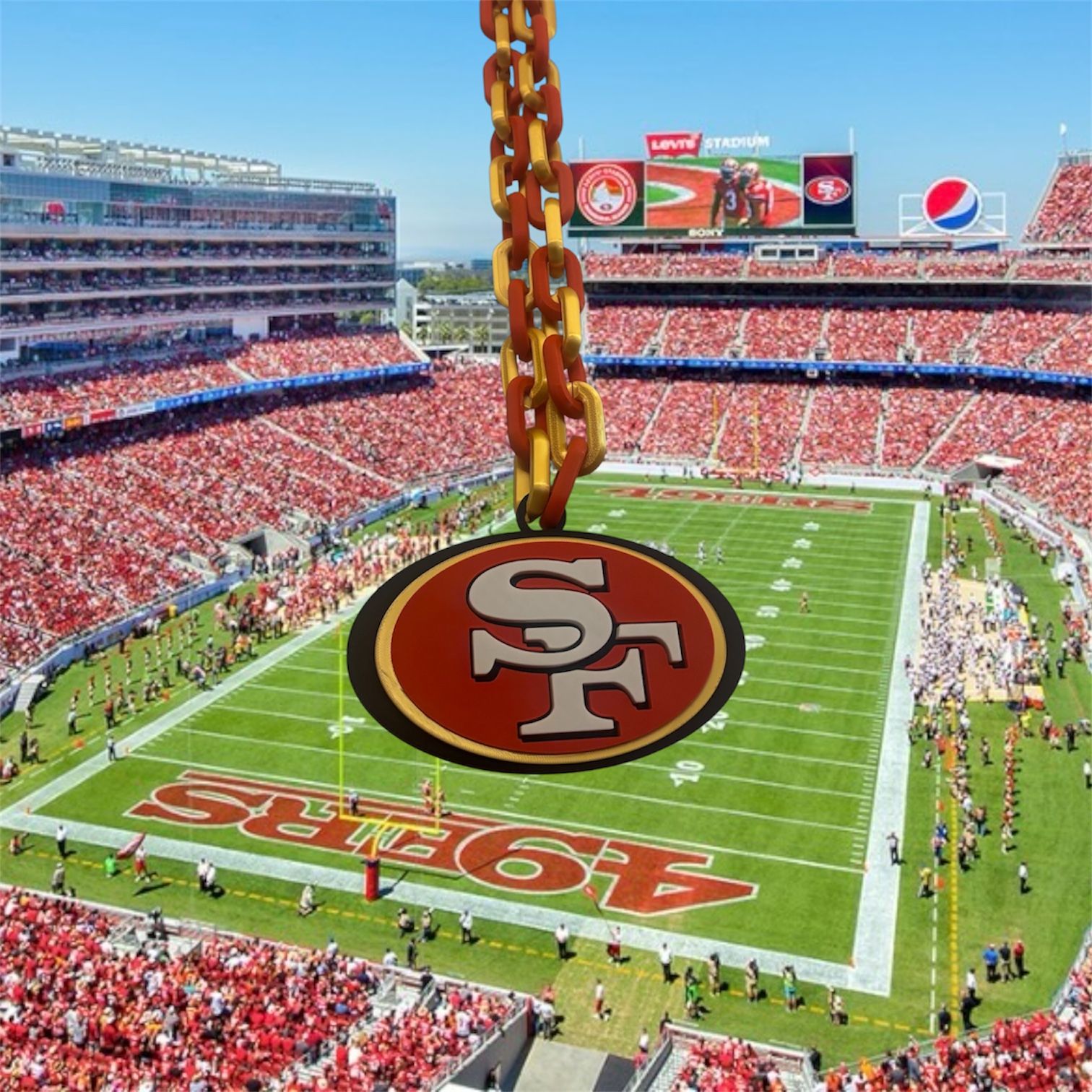 🔴🟡San Francisco 49’ers Oversized Sports Fan Chain 🟡🔴