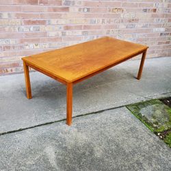 Mid Century Modern Large Teak Coffee Table Vintage 